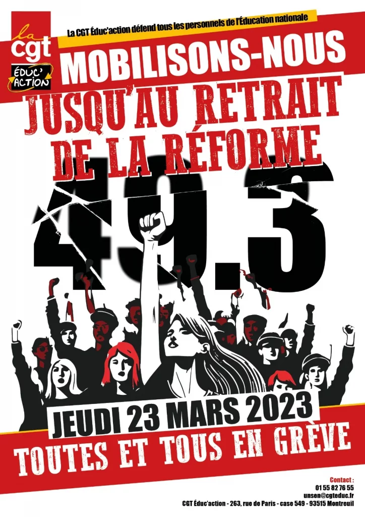 Affiche 23 mars 49.3
