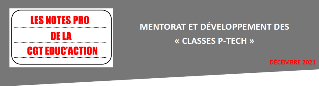 Mentorat et développement des classes P-TECH