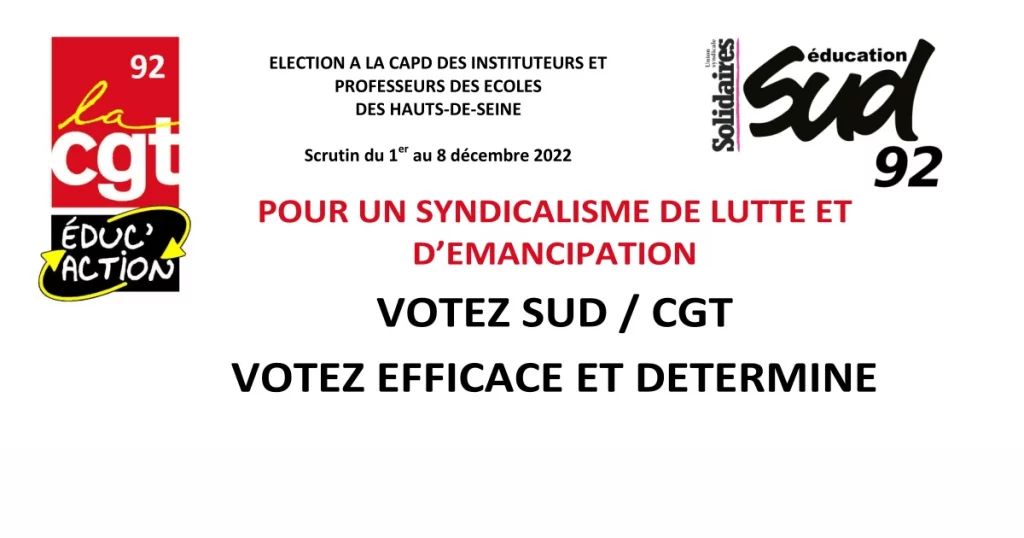 Une profession de foi sud cgt 2022