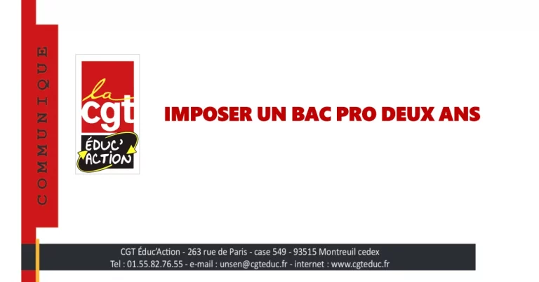 Une communique bac pro deux ans